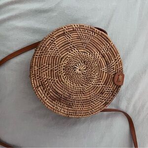 Amazon Tan Woven Crossbody Bag